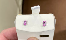 Laden Sie das Bild in den Galerie-Viewer, Pink Cubic Zirconia Silver Earrings