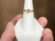 Cargar imagen en el visor de la galería, Yellow Sapphire And Diamond 14 K Yellow Gold Ring