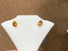 Charger l'image dans la galerie, Citrine And Diamond White Gold Earrings