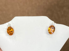 Charger l'image dans la galerie, Citrine And Diamond White Gold Earrings