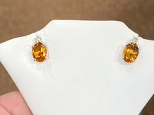 Charger l'image dans la galerie, Citrine And Diamond White Gold Earrings