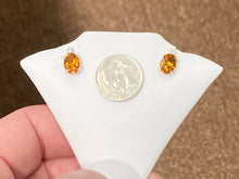 Charger l'image dans la galerie, Citrine And Diamond White Gold Earrings