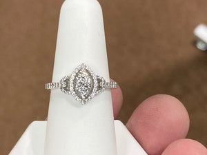 Marquise Shaped Diamond White Gold Ring