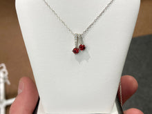 Laden Sie das Bild in den Galerie-Viewer, Garnet Colored Swarovski Zirconia Silver Pendant