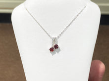 Laden Sie das Bild in den Galerie-Viewer, Garnet Colored Swarovski Zirconia Silver Pendant