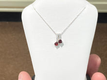 Laden Sie das Bild in den Galerie-Viewer, Garnet Colored Swarovski Zirconia Silver Pendant