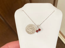 Laden Sie das Bild in den Galerie-Viewer, Garnet Colored Swarovski Zirconia Silver Pendant