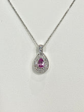 Charger l'image dans la galerie, Pink Sapphire And Diamond White Gold Necklace