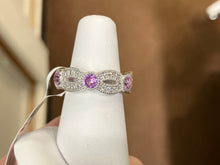 Charger l'image dans la galerie, Natural Pink Sapphire And Diamond Eternity Band