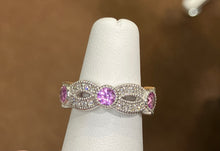 Charger l'image dans la galerie, Natural Pink Sapphire And Diamond Eternity Band