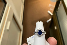 Charger l'image dans la galerie, Natural Sapphire And Diamond White Gold Ring