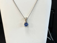 Charger l'image dans la galerie, Natural Blue Sapphire White Gold Pendant