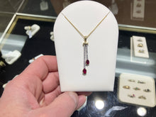 Charger l'image dans la galerie, Natural Ruby And Diamond Gold Pendant