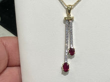 Charger l'image dans la galerie, Natural Ruby And Diamond Gold Pendant