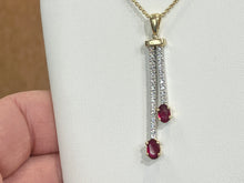 Charger l'image dans la galerie, Natural Ruby And Diamond Gold Pendant