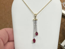 Charger l'image dans la galerie, Natural Ruby And Diamond Gold Pendant
