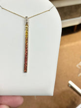 Charger l'image dans la galerie, Sapphire And Diamond Gold Bar Necklace