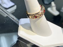 Cargar imagen en el visor de la galería, Ruby And Diamond Wide Gold Ring