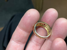 Cargar imagen en el visor de la galería, Ruby And Diamond Wide Gold Ring