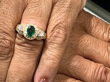 Charger l'image dans la galerie, Emerald And Diamond Gold Ring