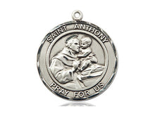 Cargar imagen en el visor de la galería, Saint Anthony Silver Pendant With 24 Inch Silver Rope Chain Religious