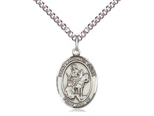 Charger l'image dans la galerie, Saint Martin Of Tours Silver Pendant With 20 Inch Chain Religious