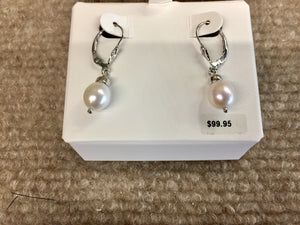 Pearl Silver Dangle Earrings
