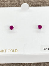 Cargar imagen en el visor de la galería, Ruby White Gold Earrings