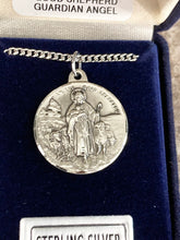 Cargar imagen en el visor de la galería, Good Shepherd And Guardian Angel Silver Pendant And Chain