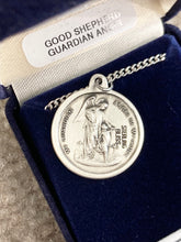Cargar imagen en el visor de la galería, Good Shepherd And Guardian Angel Silver Pendant And Chain