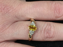 Cargar imagen en el visor de la galería, Yellow Sapphire And Diamond 14 K Yellow Gold Ring