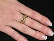 Cargar imagen en el visor de la galería, Ruby And Diamond Wide Gold Ring