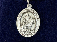 Charger l'image dans la galerie, Saint Martin Of Tours Silver Pendant With 20 Inch Chain Religious