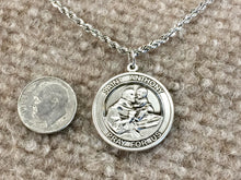 Cargar imagen en el visor de la galería, Saint Anthony Silver Pendant With 24 Inch Silver Rope Chain Religious