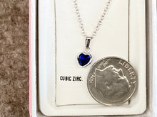 Charger l'image dans la galerie, Blue Cubic Zirconia Silver Heart Children's Pendant