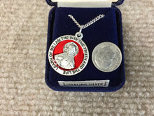 Charger l'image dans la galerie, Red Scapular Silver Medal With 24 Inch Silver Chain Religious