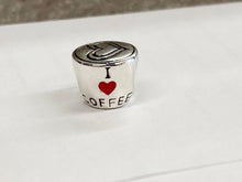 Load image into Gallery viewer, Silver Coffee Cup Bead