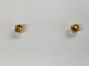 Citrine 14 K Yellow Gold Earrings 0 .46 Carat Weight