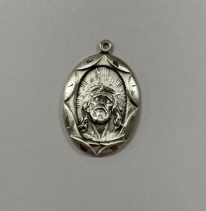 Ecce Homo Jesus Silver Pendant With Chain