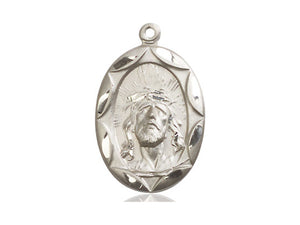 Ecce Homo Jesus Silver Pendant With Chain