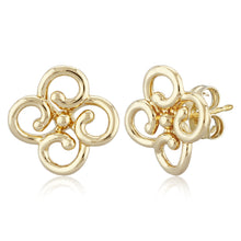 Laden Sie das Bild in den Galerie-Viewer, Twist Clover Gold Stud Earrings