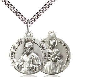 St Paul Of The Cross And Saint Gabriel Of The Blessed Virgin Silver Pendant