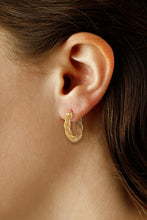 Load image into Gallery viewer, Silver Vermeil Rope Hoop Earrings