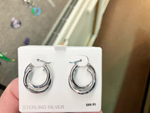 Load image into Gallery viewer, Silver Double Hoop Earrings