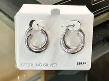 Load image into Gallery viewer, Silver Double Hoop Earrings