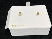Load image into Gallery viewer, Natural Peridot Gold Stud Earrings