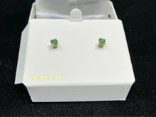 Load image into Gallery viewer, Emerald Gold Stud Earrings