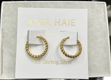 Load image into Gallery viewer, Ania Haie Gold Texture Medium Huggie Hoop Earrings