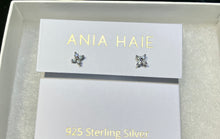 Load image into Gallery viewer, Ania Haie Sunny Sparkler Silver Four Petal Stud Earrings Silver