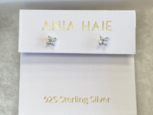 Load image into Gallery viewer, Ania Haie Sunny Sparkler Silver Four Petal Stud Earrings Silver